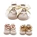 DEEKEY Cozy Cotton Flower Pearl Bowknot Lace Jane Socks with Grip for Newborn Infant Baby Girl 6-12 months 3 Pack