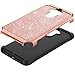 Huawei Mate 9 Case, BENTOBEN Glitter Sparkly Bling Dual Layer Slim Hard Case Laminated with Luxury Shiny Faux Leather Chrome Shock Absorption Bumper Case for Huawei Mate 9 (2016),Rose Gold/Black