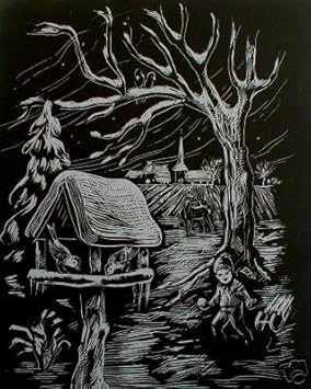 WASO-Hobby - 4er Scrapy Kratzbilder Set - 4 Jahreszeiten Motive / Silber 'Postkartenformat'