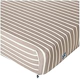 KicKee Pants Print Fitted Crib Sheet, Feather/Natural Stripe