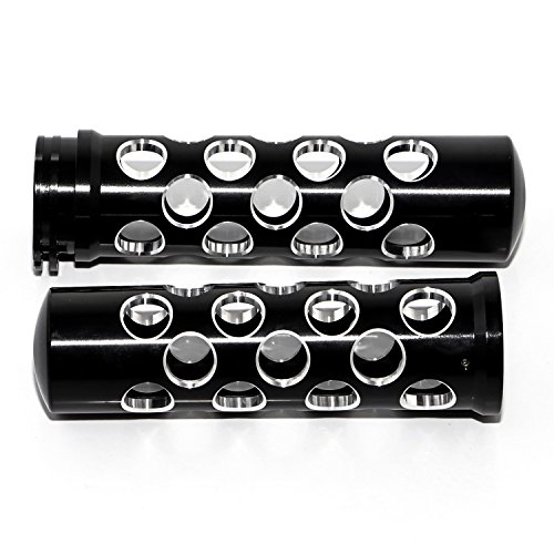 Senkauto Motorcycle 1" 25mm Deep Cut Black Handlebars Hand Grips for Harley Softail Touring Sportster XL883 1200 48 Chopper (Type 04)