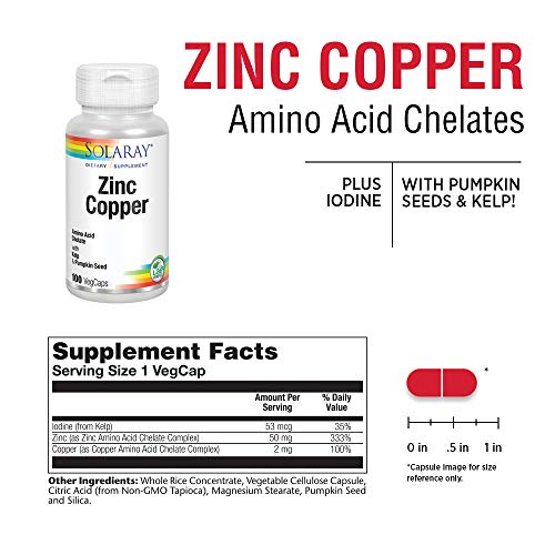 Solaray Zinc Copper Amino Acid Chelates, Healthy Cellular, Heart