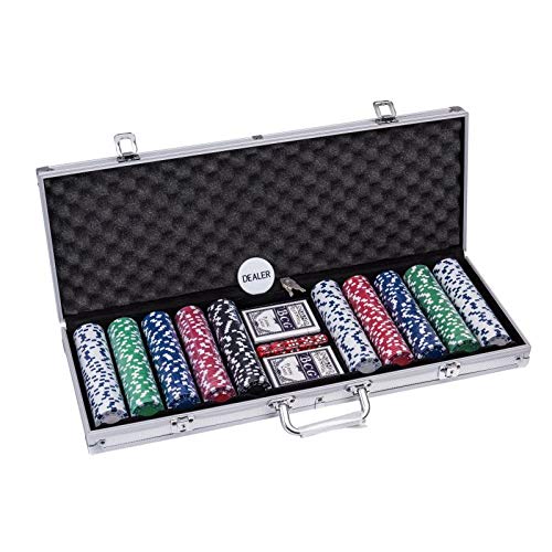 image for Smilejoy 500PCS Casino Poker Chips Set,11.5 Gram for Texas Holdem Blac