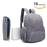 SKYLA HOMES - Baby Diaper Backpack | Scratch Proof Diaper Bag with Insulated Pockets | Large Size Water-Resistant Baby Bag | Multi-Functional Travel Knapsack (Grey)