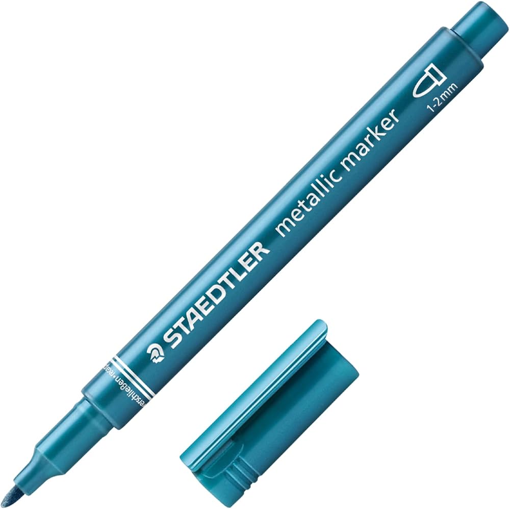 Staedtler Metallic Marker Blue Pack of 10 – Opaque Writing on Light/Dark Paper
