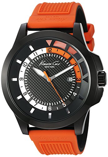 Kenneth Cole New York Men's 10022294 Transparency Analog Display Japanese Quartz Orange Watch