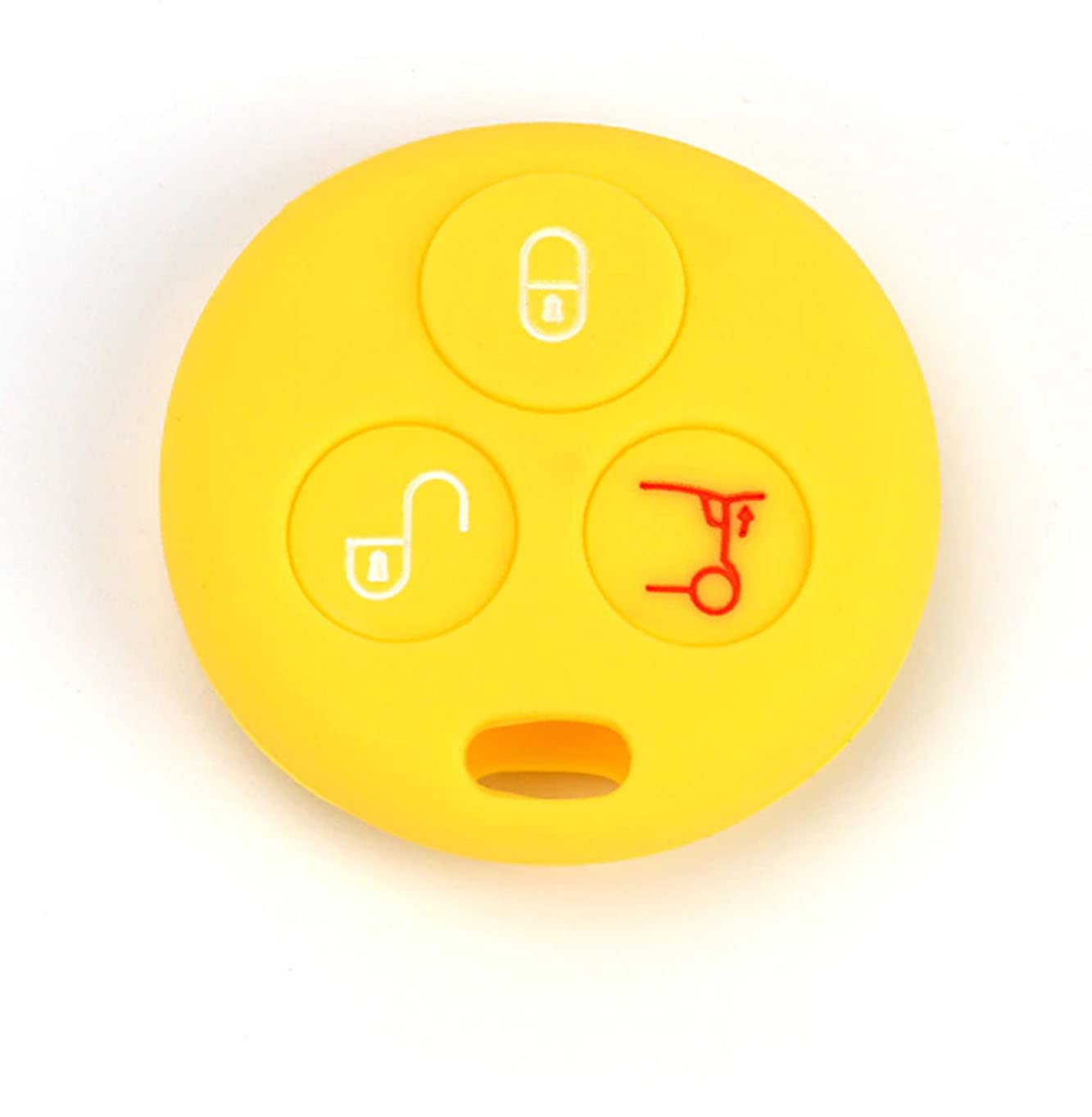Radio Control with Frequency to 433Mhz - Key Shell Accessories Spare Parts Cover Key Cover Car Remote Control 3 Keys Compatible With Smart 450 - Fortwo - Forfour - Roadster (Yellow, Silicone Cover)