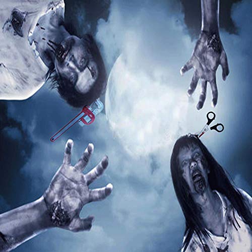 10PCS Halloween Horror Hair Bands, Zombie Makeup Halloween Headbands Halloween Tattoos Stickers Blood Necklace Glow in The Dark Halloween Teeth for Halloween Scary Costume Party Decorations