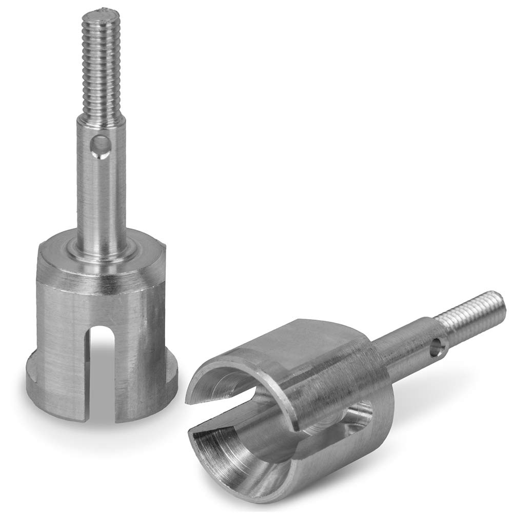 PrecisionGeek Silver Anodised Aluminium Wheel Axle Adapter for Tamiya TT01/TT01E/TT02 – CNC Machined - set of 2 — image 1