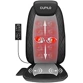 CuPiLo Back Massager for Pain Relief Deep Tissue - Shiatsu Back Massager with Heat for Chair, Massage Chair Pad, Back Support Inflatable Flap Chair Massage Seat Cushion, Gifts for Men Dad