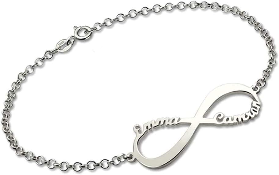 Personalised Woman Infinity Bracelets with Engraved Name Bracelets with Kids Name for Mother Daughter Birthday Jewellery Gifts for Wife Mum