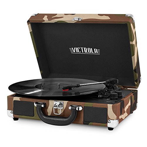 Victrola Vintage 3Speed Bluetooth Portable Suitcase Record Player with Builtin Speakers