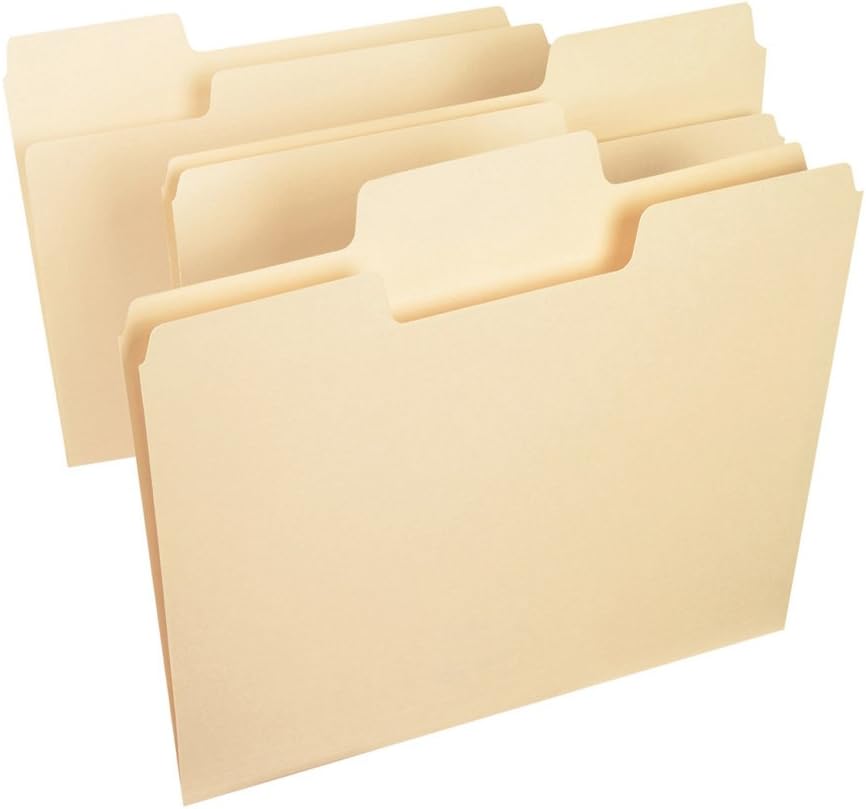 Smead SuperTab File Folder, Oversized 1/3-Cut Tab, Letter Size, Manila, 100 Per Box (10301) : Manila File Folders : Office Products