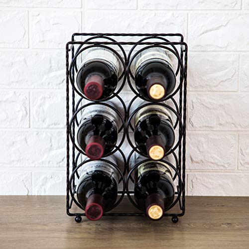 Home Zone Living Wine Rack Countertop Freestanding Holder, Stores up