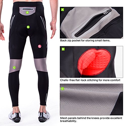 image for Eco-daily Men's Bike Pants Long Padded Cycling Tights Leggings Outdoor
