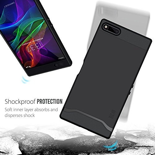 Razer Phone Case, TUDIA Slim-Fit HEAVY DUTY [MERGE] EXTREME Protection / Rugged but Slim Dual Layer Case for Razer Phone (2017 Version) (Matte Black) - Thumbnail 4