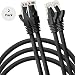 Jumbl 2 Pack Cat6 RJ45 Fast Ethernet Network Cable - 15 Feet Black - Connects Computer to Printer, Router, Switch Box or Local Area Network LAN Networking Cord, no Signal Loss