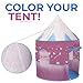 Unicorn Princess Kids Play Tent Fairy Castle - Imaginative Play and Creativity with 8 Erasable Fabric Markers for Indoor and Outdoor Play. Popup and Fully Foldable with Storage Bag