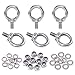36Pcs 304 Stainless Steel M8 Male Thread Lifting Ring Eye Bolt Kit, Including 6Pcs M8 Eye Bolt with 10Pcs Lock Nuts, 10Pcs Lock Washers and 10Pcs Flat Washers