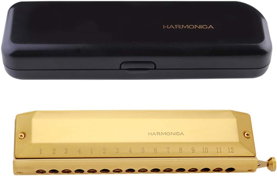 HBIAO Chromatic Harmonica, 16-Hole 64-Tone Professional Playing Harmonica Beginner Wind Instrument