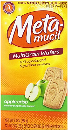Metamucil Apple Crisp Fiber Wafers 12 Count, 9.3 Oz Box (Pack of 6)