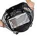 Dejaroo - Sand Free Mesh Bag - Strong Lightweight Tote For Beach & Vacation Essentials. Tons of Storage with 8 Pockets, Foldable, 17x9x15 inches, Black with Grey Straps