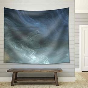Abstract Shapes Made of Fractal Textures. - Fabric Wall Tapestry Home Decor - 51x60 inches