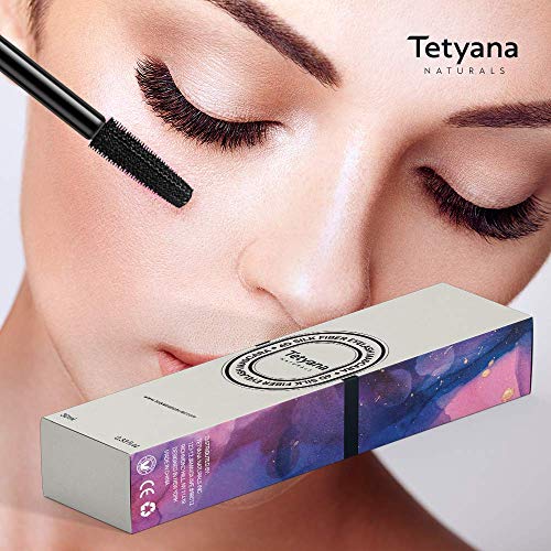 Tetyana naturals 4D Silk Fiber Lash Mascara Waterproof, Luxuriously Longer, Thicker, Voluminous Eyelashes, Long-Lasting, Dramatic Extension, Smudge-proof, Hypoallergenic Formula
