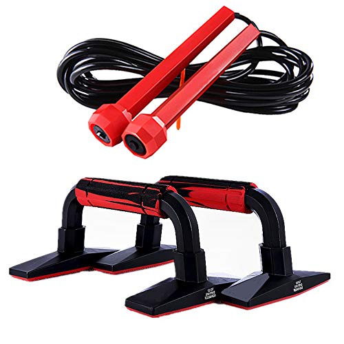 Bisgear-Fitness-Push-Up-Bars-Strength-Training-Push-Up-Stands-Bars-with-Jump-Rope-Home-Floor-Workout-Equipment-Pushup-Handle-with-Cushioned-Foam-Grip-Non-Slip-Sturdy-Structure