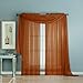 Window Elements Diamond Sheer Voile 56 x 216 in. Curtain Scarf, Rust