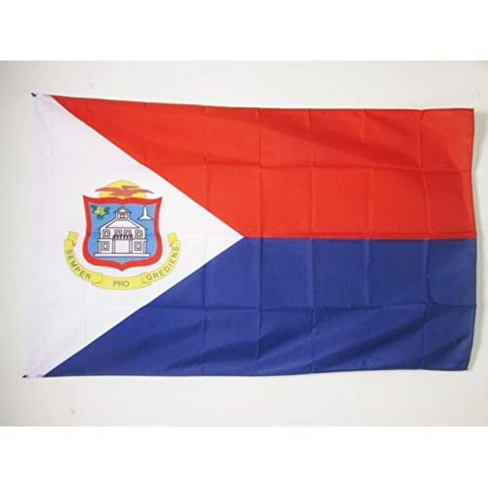 AZ FLAG - Sint Maarten Flag - 2x3 Ft - Saint Martin Banner with Sleeve - 100% Polyester - Fade Resistant - Vivid Colors - 2' x 3' Feet - 90x60 Cm
