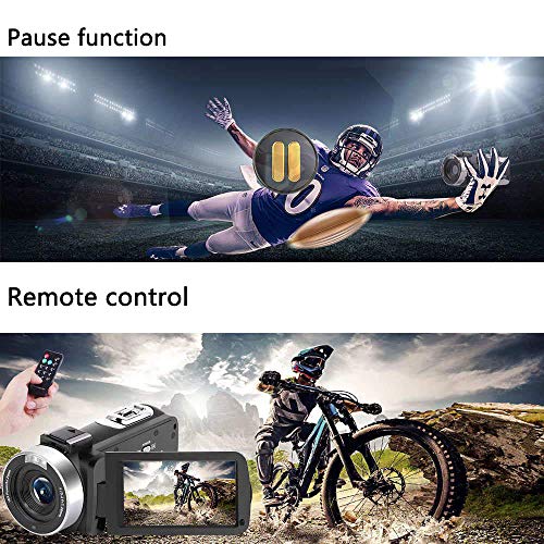 Video Camera Camcorder,Vlogging Camera Recorder for Youtube Full HD 1080P 30FPS 16X Digital Zoom Vlog Camera Support Night Vision Pause Function Time Lapse & Motion Detection