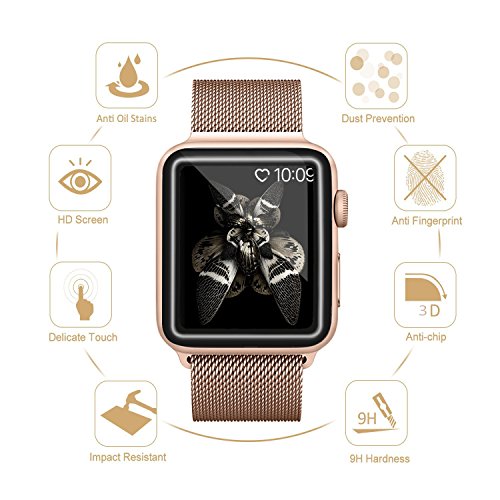 image for my-handy-design Apple Watch Screen Protector 42mm, iWatch Tempered Gla