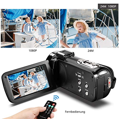 EastPoint Camcorder Videokamera FHD 1080P Video Camcorder Digitalkamera 24MP 3inch LCD Touchscreen IR-Nachtsicht 16X… – Bild 3