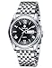 WWOOR Men's Analog Quartz Business Watch Roman Numeral Date Waterproof Stainless Steel Band Black