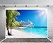 OFILA Cruise Ship Backdrop 7x5ft Caribbean Sea Photography Backdrop Palm Coral Beach Backdrop Summer Cruise Party Decoration Coast Tropical Island Photo Ocean Cruise Tour Birthday Photo Backdrop