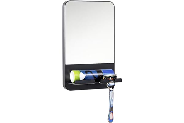 TAILI Fogless Shower Mirror for Fog Free Shaving with Razor Holder, Anti Fog Mirror, Removable & NO-Drilling Shatterproof & W