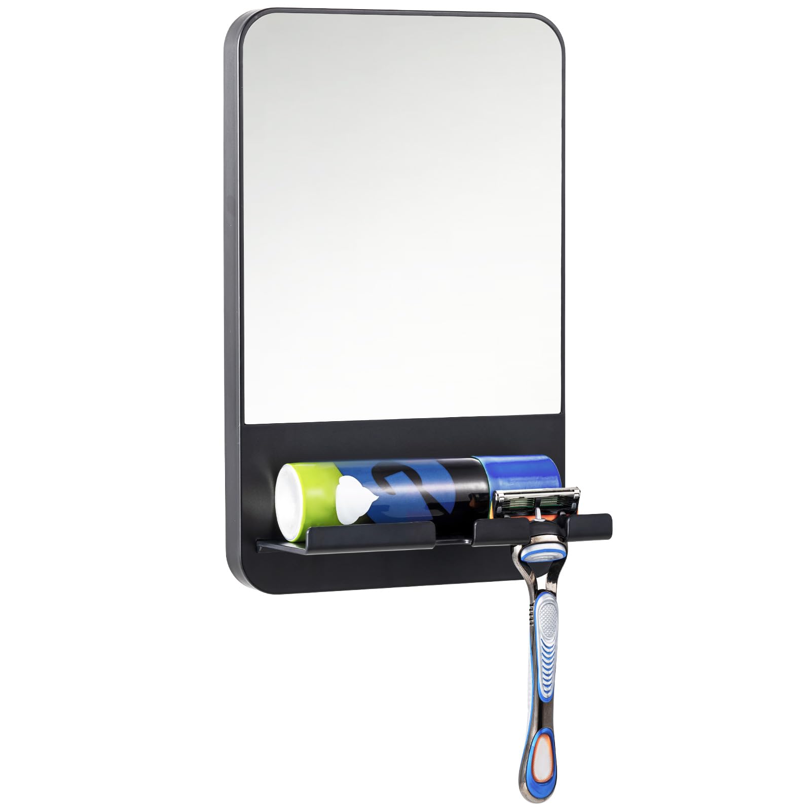 Photo 1 of TAILI Fogless Shower Mirror, Anti-Fog with Razor Holder, Suction Shaving Mirror with Storage Tray, Rust-Proof, Shatterproof, Removable for Bathroom, Shower Accessories, Black