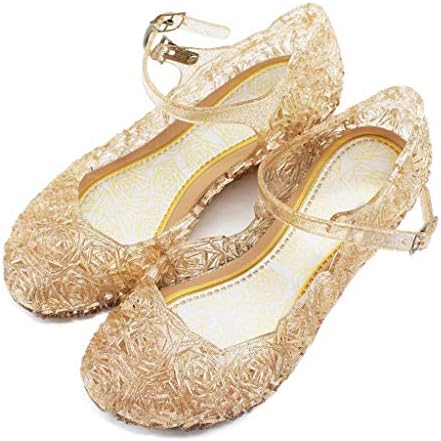 Cousannory ラバーサンダル キッズ ドレスシューズ 子供 靴 女の子 フォーマルシューズ ヒール フォーマル ダンスシューズ かわいい 軽量 プリンセス シンデレラ エルサ ベル 入学式 結婚式 発表会 演奏会 プレゼント バレエ