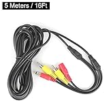 RCA Plug DC Power Cord Video AV Extension Cable for CCTV Security Car Tuck Bus Trailer Reverse Parking Backup Camera 5 Meters 16ft by HitCar
