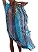 Rainlover Women's Printed Turkish Kaftans Beach Bikini Cover up Dress, Blue
