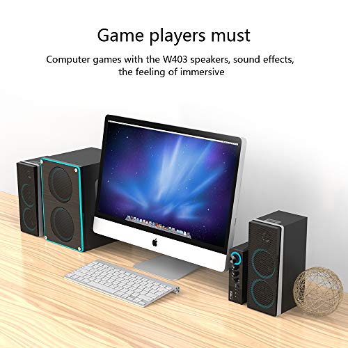 ineo Wooden 2.1 Gaming/PC Speakers with Subwoofers and Individual Control Box (W403) - Thumbnail 4