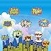 Large Superhero Action Signs Cutouts 12PCS Words and Cityscape Cut-Outs for Party Decoration