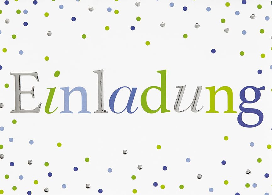 Perleberg Pack of 5 General Invitation Cards with Dots – Invitation for Celebration Birthday Wedding Christmas and Much More I Invitation Cards in 10.5 x 14.5 cm with Envelope – for Children and