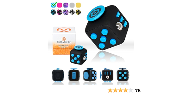 Fidgyfidge Fidget Cube Anti Stress Cube Anxiety Toy Adhd Fidget Toy For Better Focus And Stress Relief Blue Amazon Com Books
