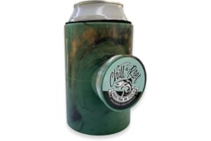 Chill-N-Reel Fishing Can Cooler (from Shark Tank) | Hard Shell Drink Holder with Hand Line Reel Attached | Fits Any Standard Insulator Sleeve or Coozie | Unique Fun Fishing Gift
