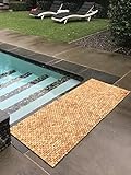 Hand Woven Teak Indoor Outdoor Patio Bath & Floor Runner