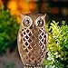 Solar Powered Owl Light Decoration- Ultra Durable Polyresin- Highest Capacity Battery- Intricate Detailing- Wireless Outdoor Accent Lighting- Best Decor Ornament for Garden/Patio/Yard (Bronze Brown)