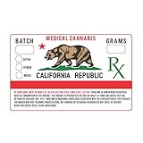 California CA Prop 215 Medical Marijuana Cannabis State Compliance Pot Strain Stickers 1.25 x 2