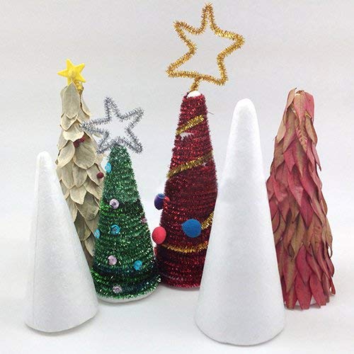 Ogquaton Pack of 10 Foam Circle Cone Craft Modelling DIY Christmas Decoration Gift, expanded